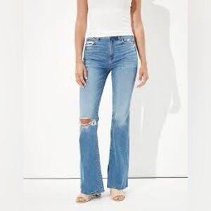 American Eagle Super High-Rise Ripped Flare Jean